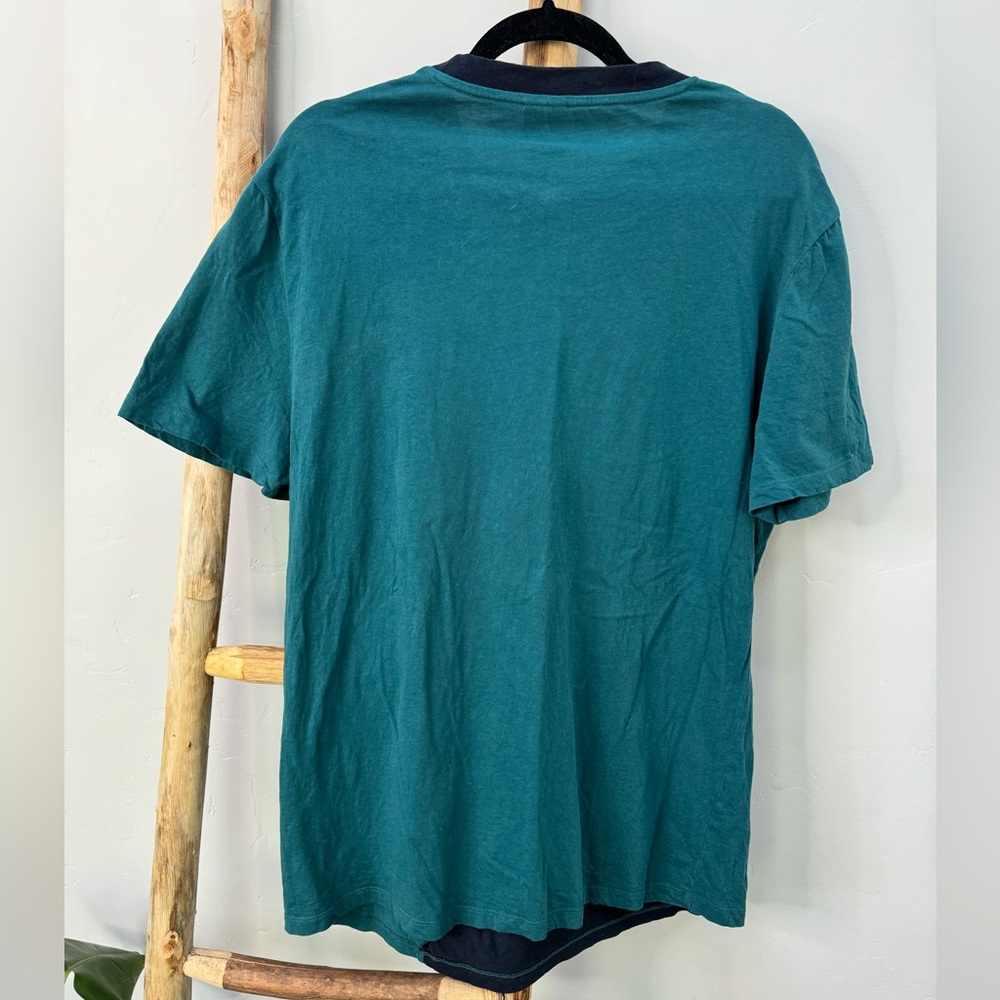 ASOS Navy and Teal Short Sleeve T-shirt - Picture 6 of 7